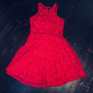 Material Girl Dark Pink High Neck Dress